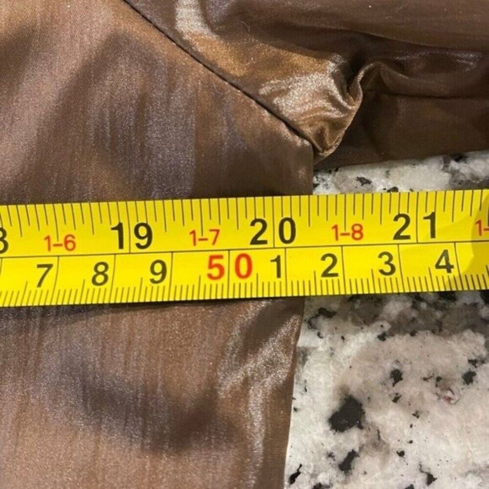 Vintage Y2K Women Metallic Brown Safari Utility Jacket Animal Print Lined M - Picture 6 of 16